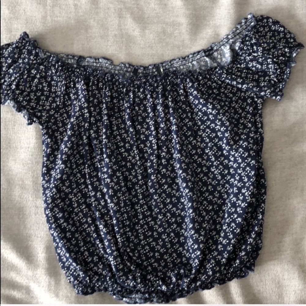Navy Floral Brandy Melville Tee Shirt